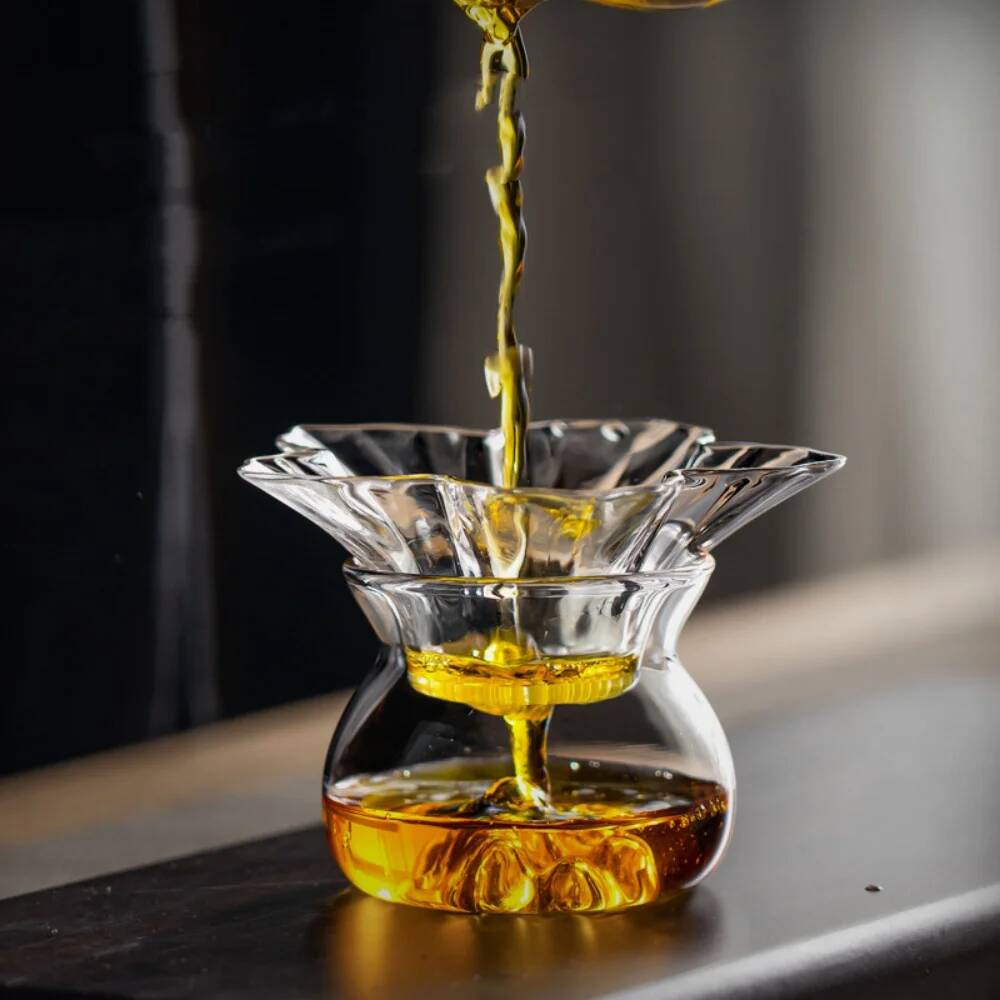 Coffee Tea Flower - 130ml Flower Glass Tea Strainer With