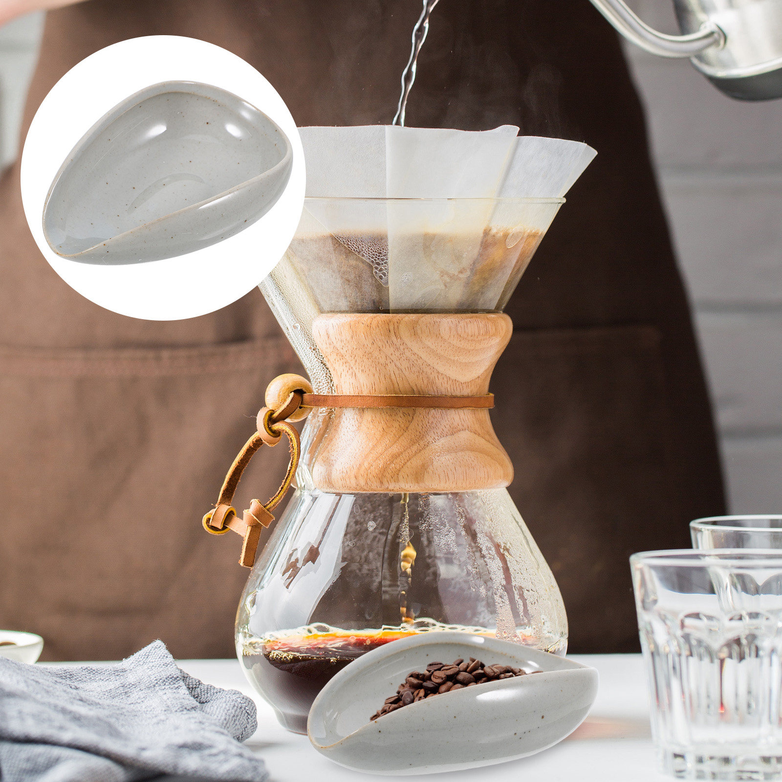 Coffee Tea Beans - Ceramic Coffee Bean Tray Dosing Cup