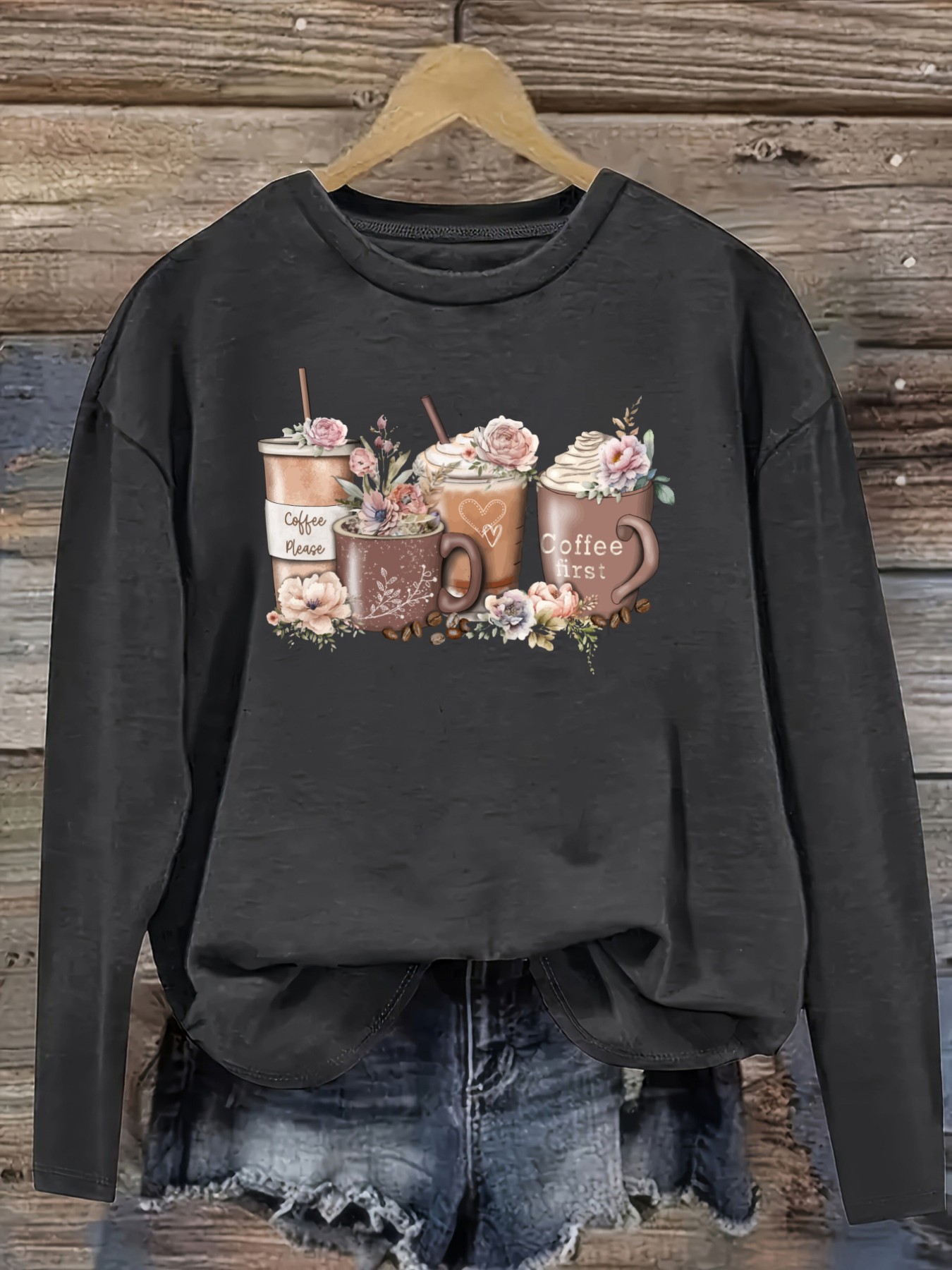 Women's Casual Long Sleeve Cre - đánh giá và giá Coffee & Tea Collective