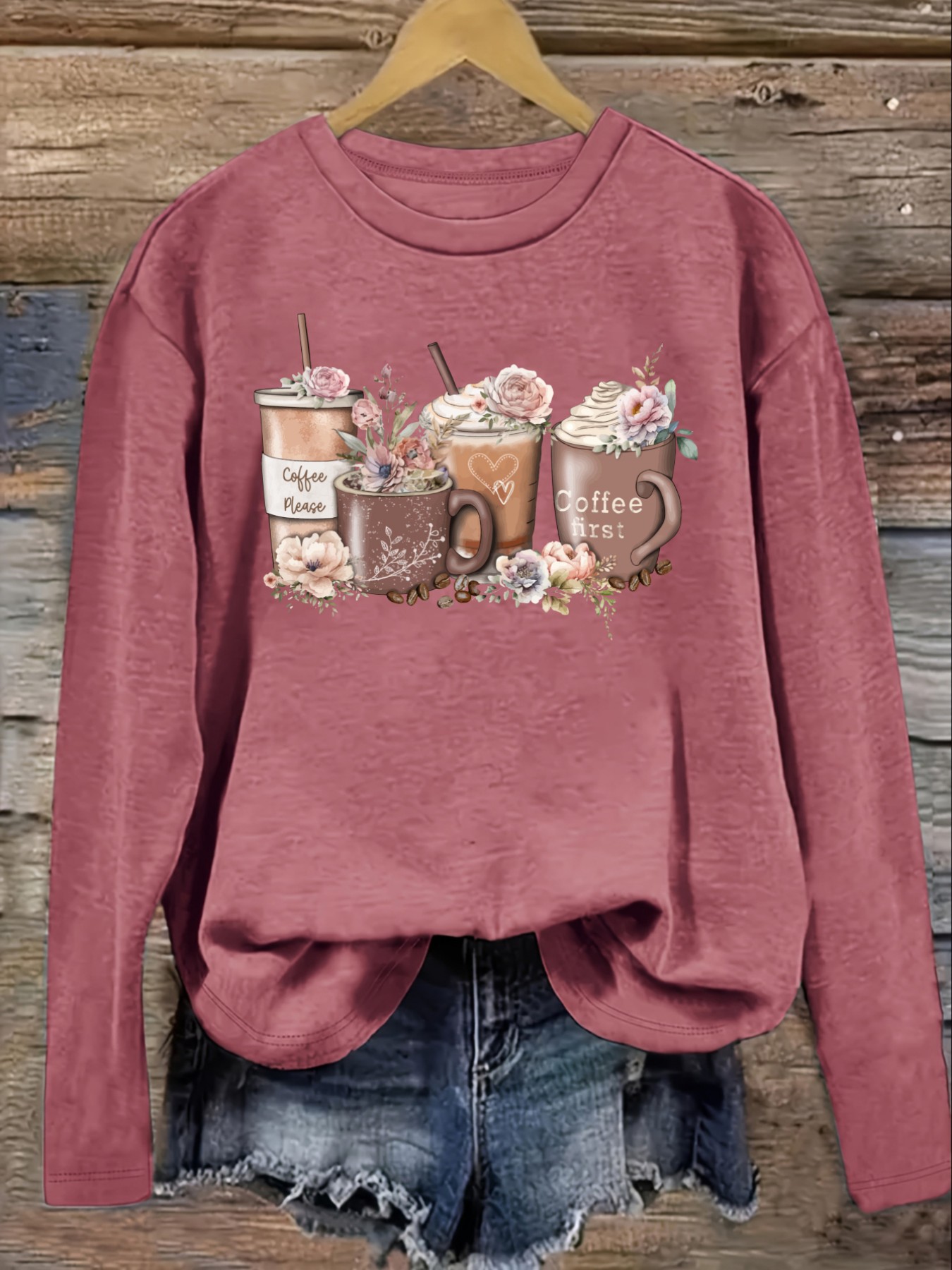 Women's Casual Long Sleeve Cre - đánh giá và giá Coffee & Tea Collective