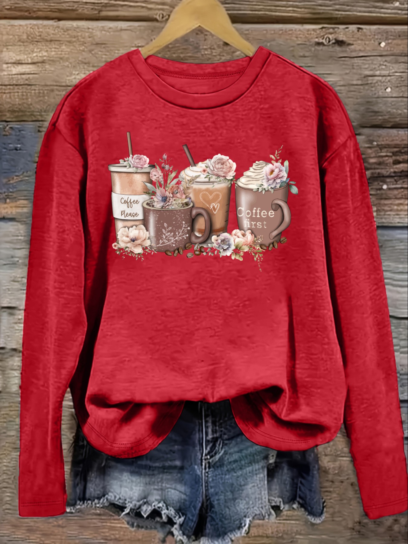 Women's Casual Long Sleeve Cre - đánh giá và giá Coffee & Tea Collective