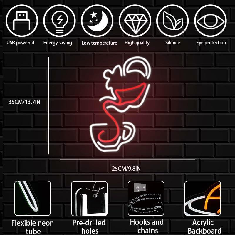Pouring Tea Neon Sign USB Dimm - đánh giá và giá Coffee Tea Neon Sign