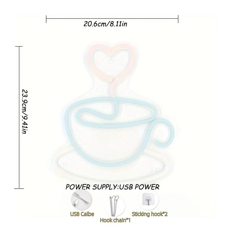 Love Coffee Cup Neon Sign, USB - đánh giá và giá Coffee Tea Neon Sign